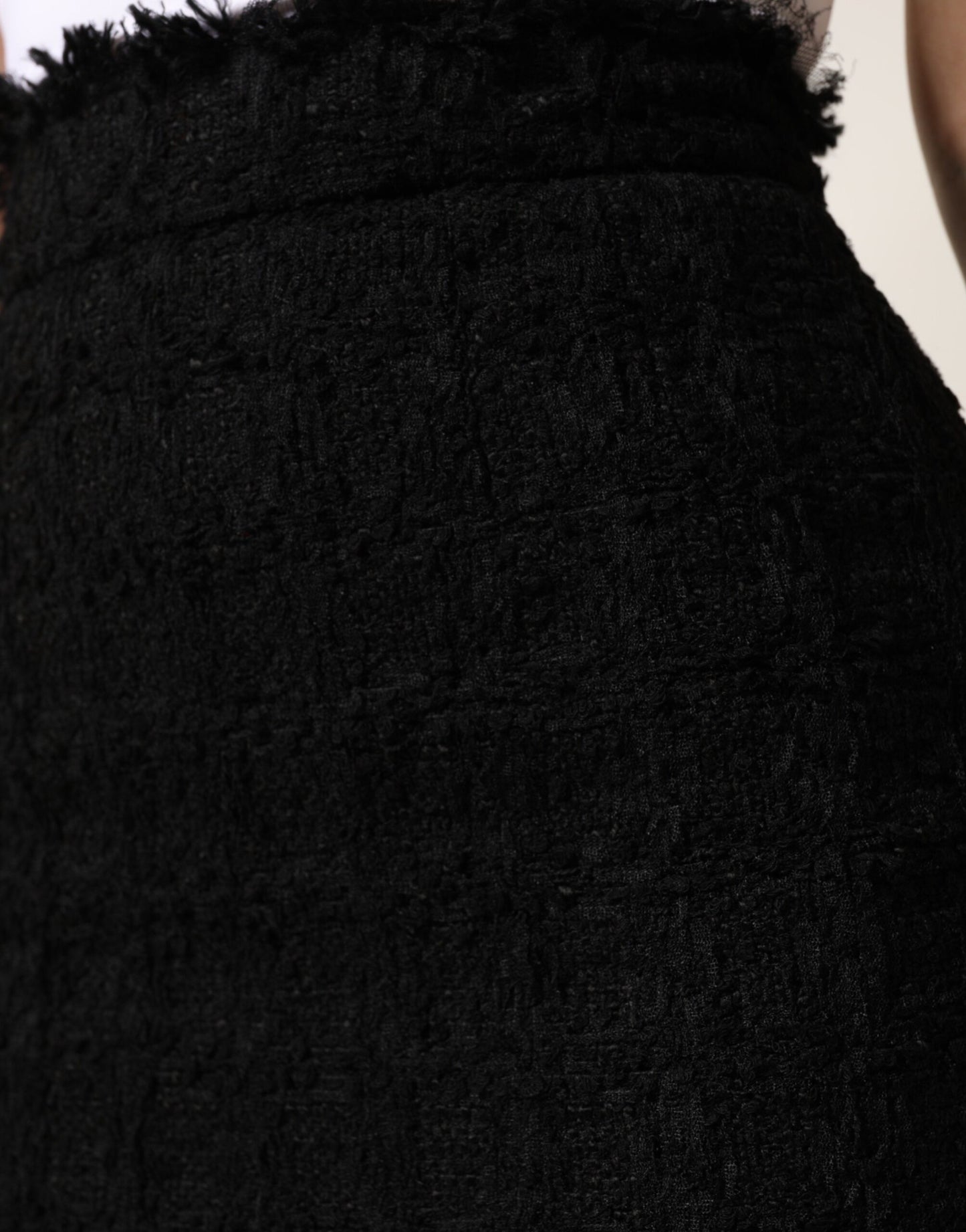 Dolce & Gabbana Black Nylon High Waist Open-Stitch Mini Skirt