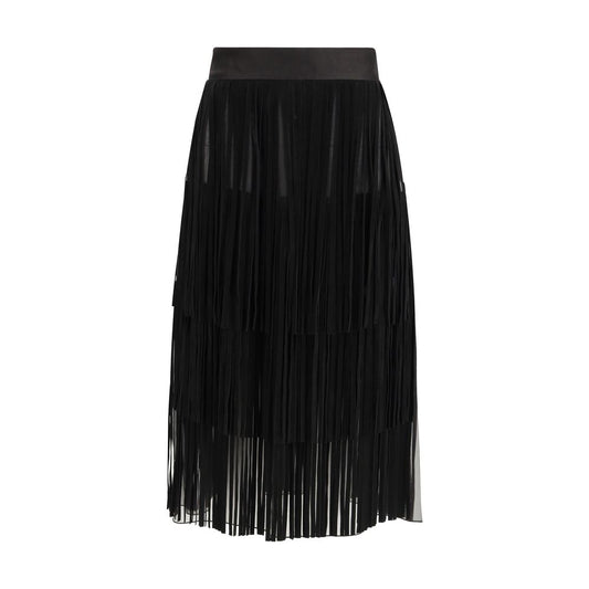 Dolce & Gabbana Black Silk Long Skirt