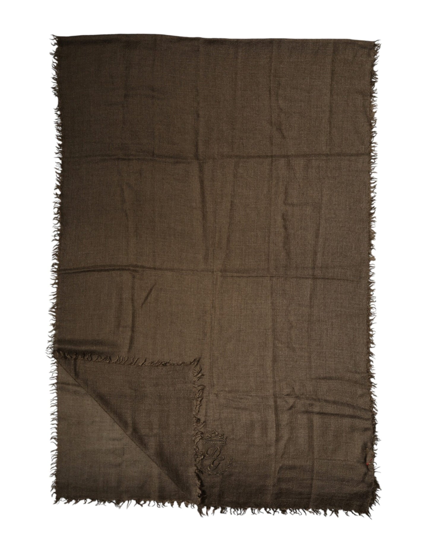 Dolce & Gabbana Brown Cashmere Knit Neck Wrap Shawl  Scarf