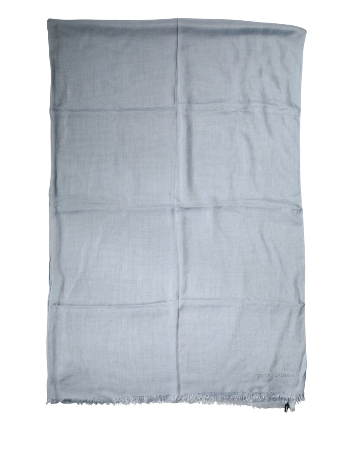Dolce & Gabbana Light Blue Cashmere Knitted Shawl Scarf