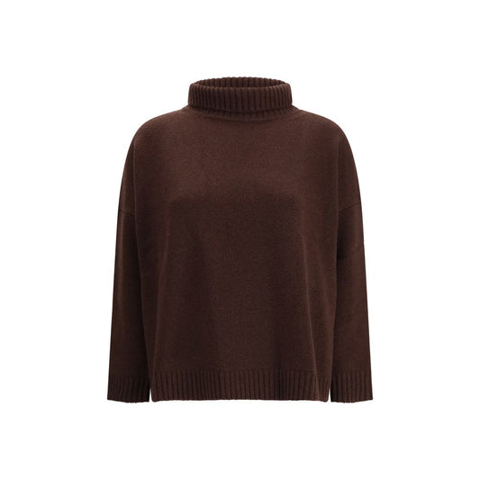Max Mara Brown Fleece Wool Turtleneck