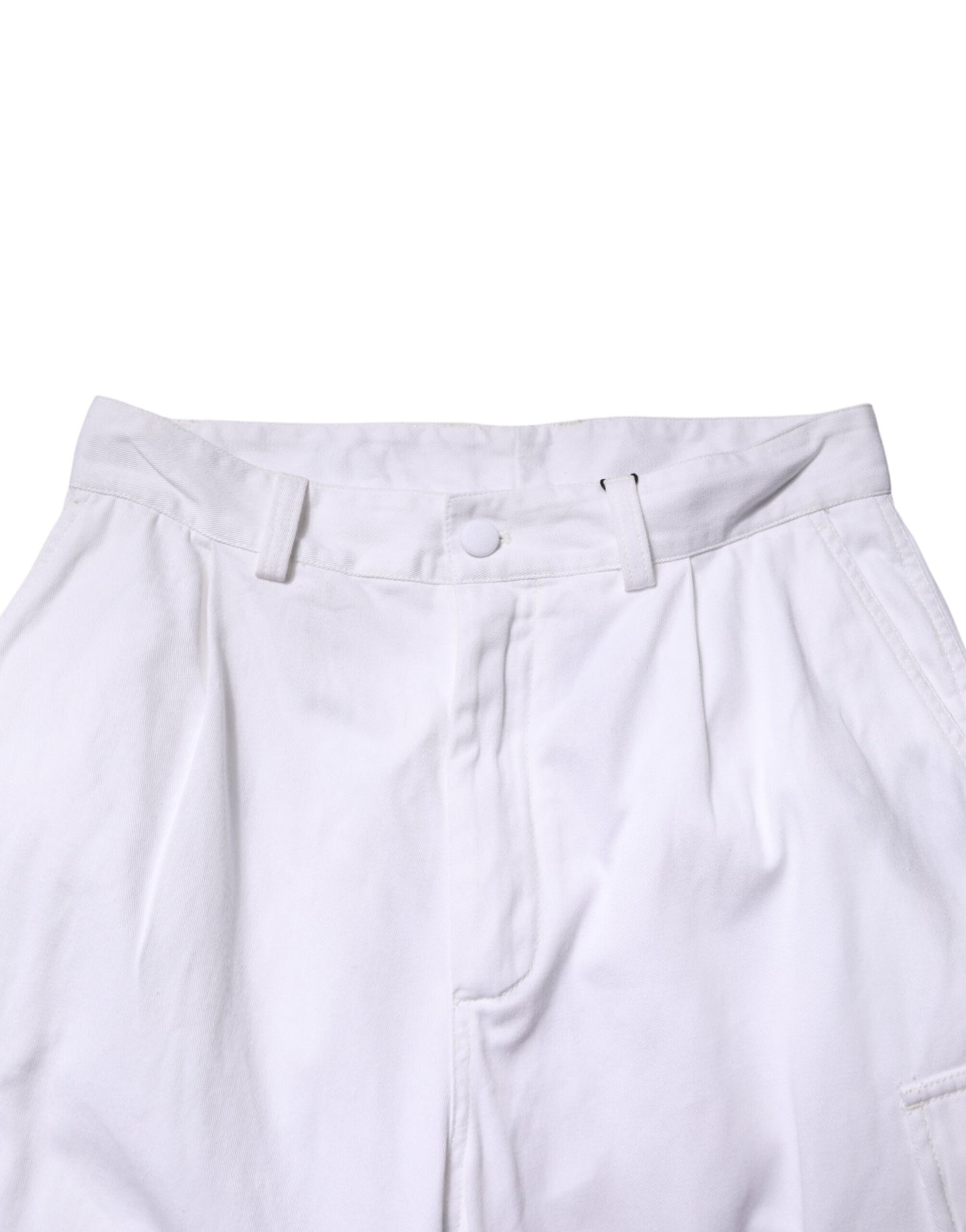 Dolce & Gabbana White Cotton Men Cargo Denim Trouser Jeans