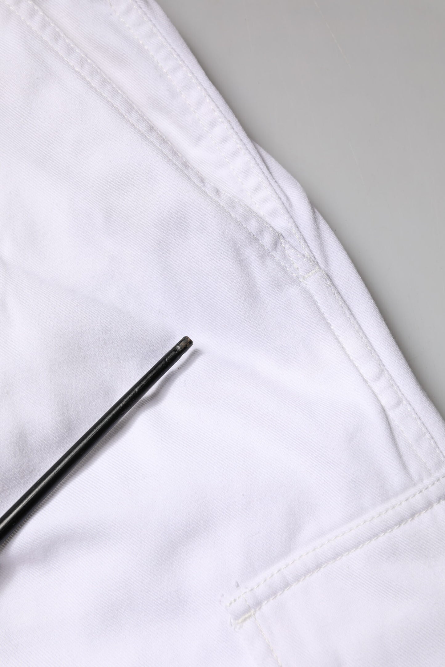 Dolce & Gabbana White Cotton Men Cargo Denim Trouser Jeans