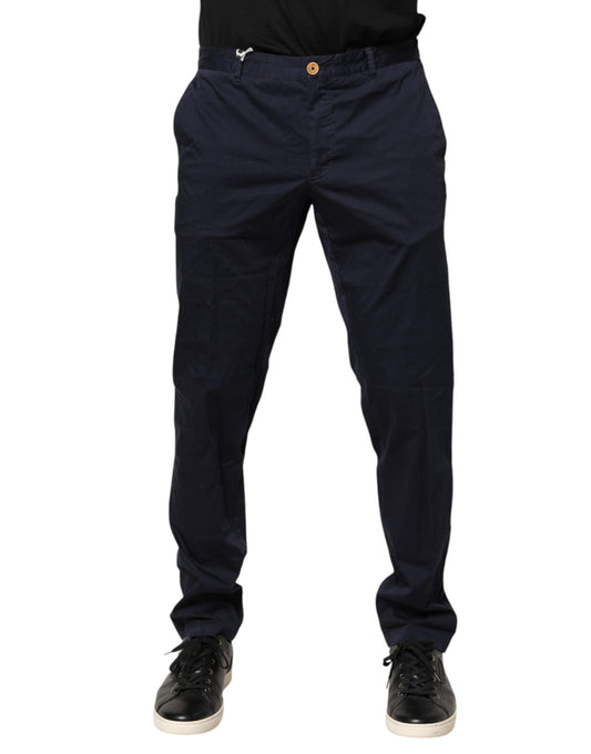 Domenico Tagliente Navy Blue Skinny Chino Mid Waist Men Pants