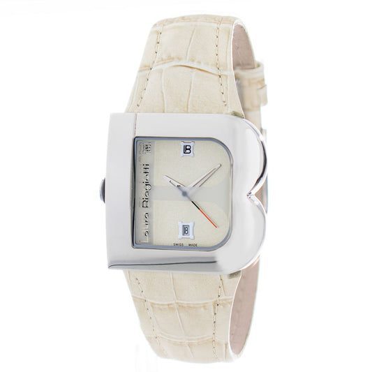 Laura Biagiotti Beige Leather Dress Watch