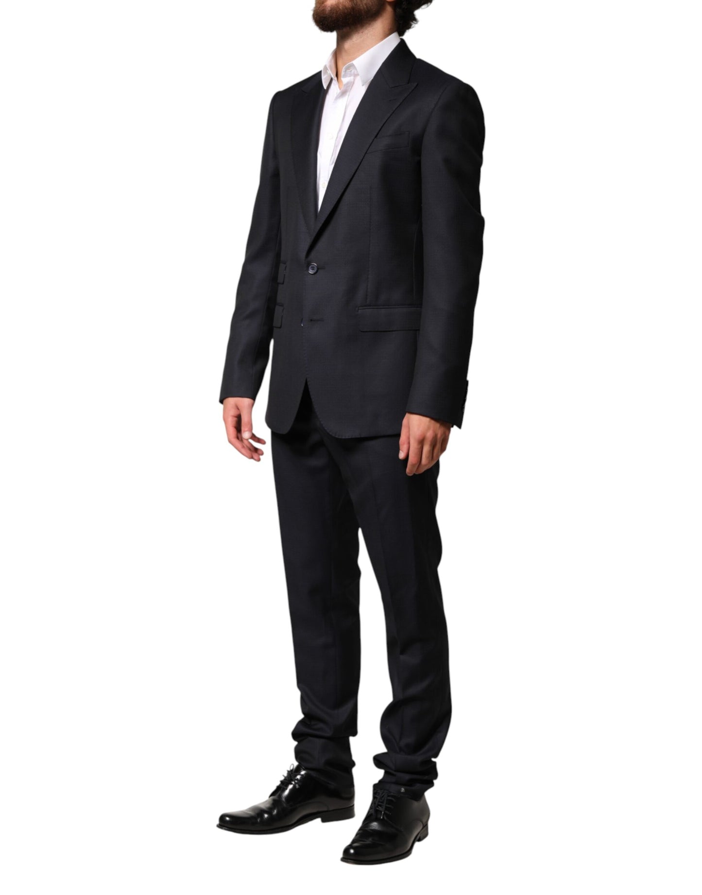 Dolce & Gabbana Black Wool Single Breasted Men 2 Piece Suit