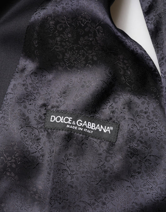 Dolce & Gabbana Blue Wool Single Breasted 3 Piece Men Suit