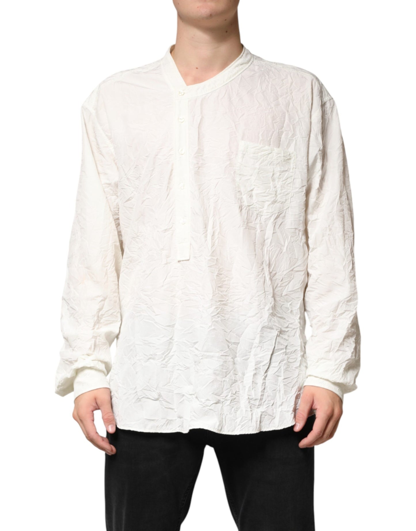Dolce & Gabbana White Cotton Men Long Sleeves Men Shirt