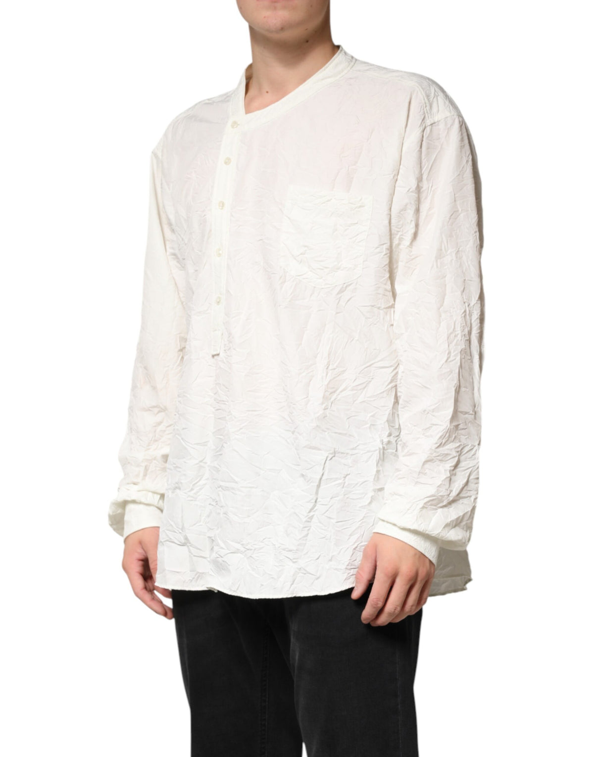 Dolce & Gabbana White Cotton Men Long Sleeves Men Shirt