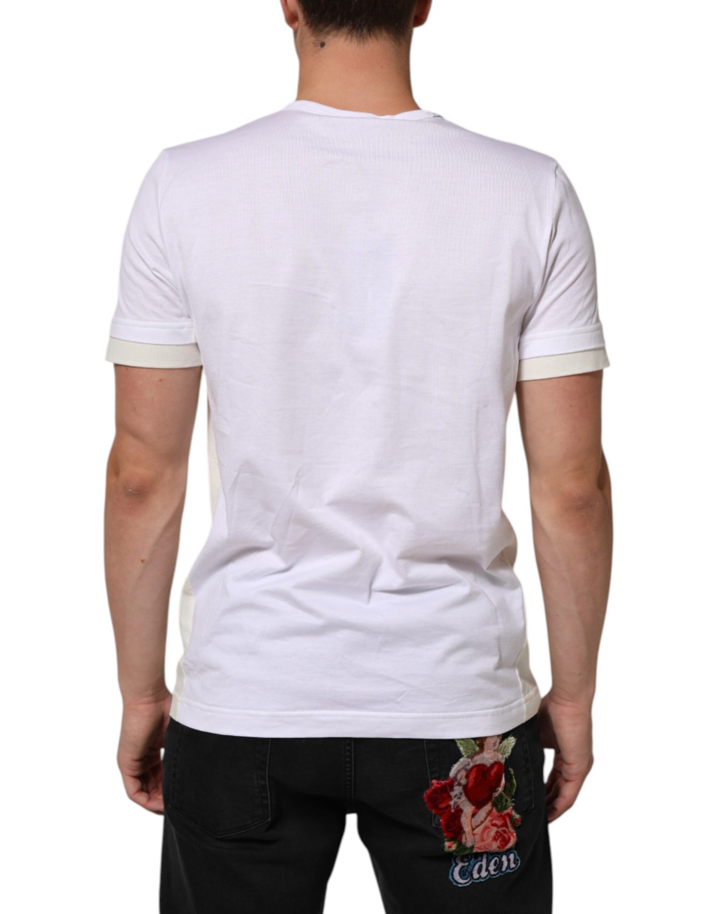 Dolce & Gabbana White Cotton Pocket Short Sleeves T-shirt