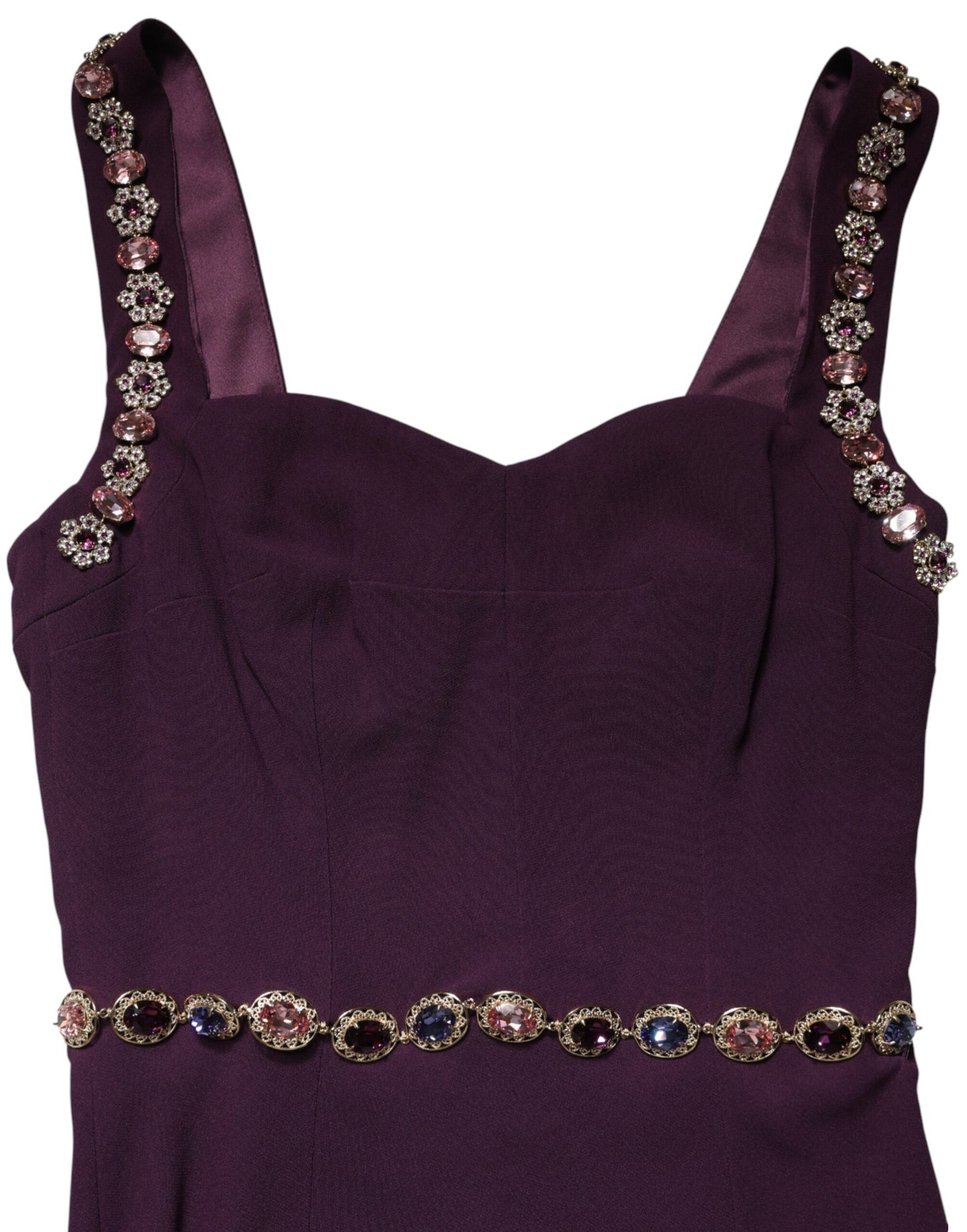 Dolce & Gabbana Violet Embellished Sheath Mermaid Gown Dress