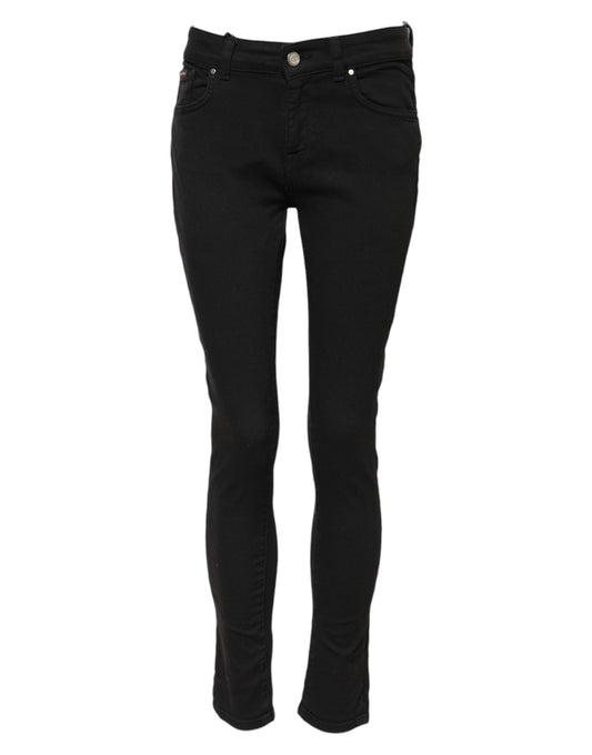 Dolce & Gabbana Black Cotton Skinny Denim Trouser Jeans