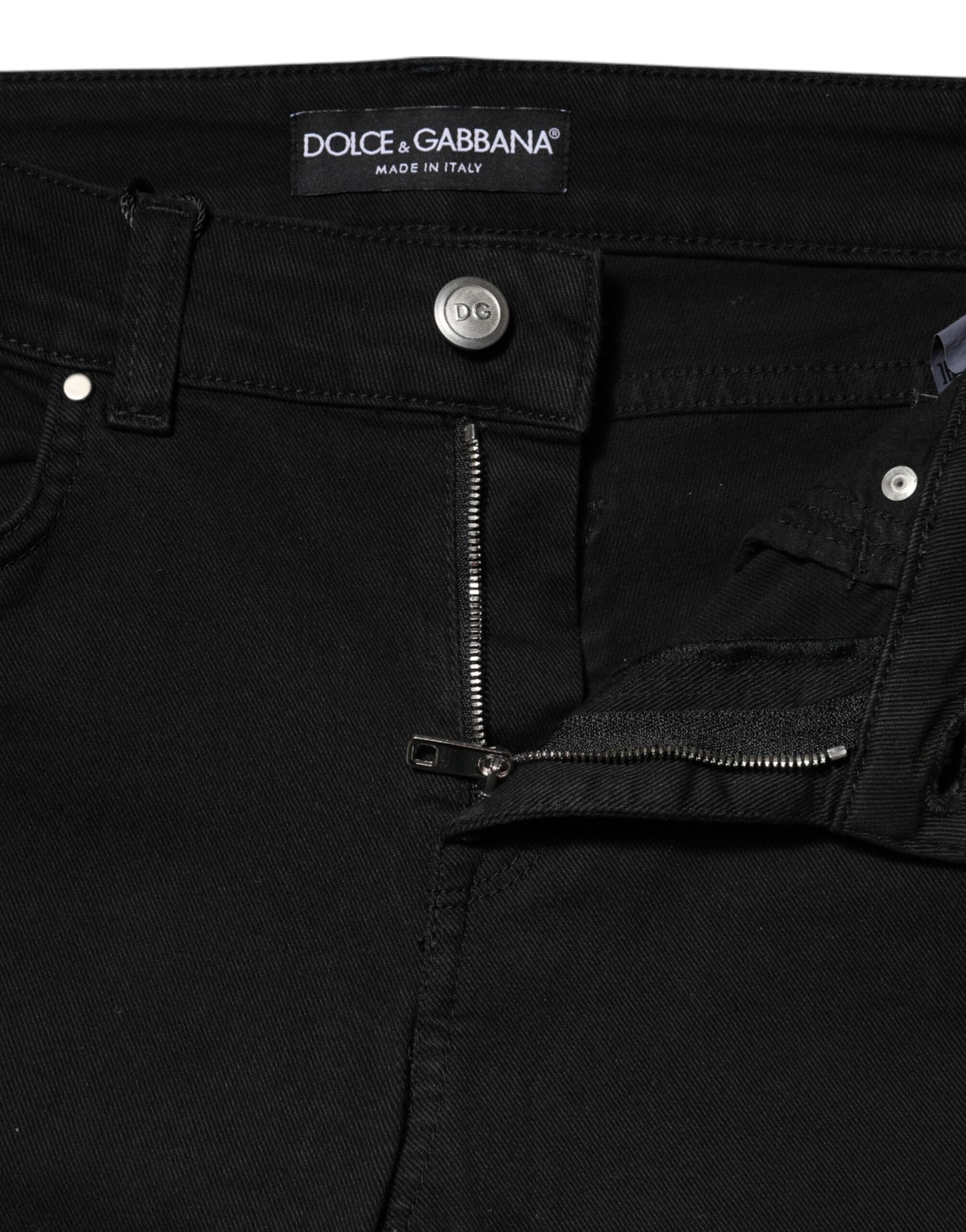 Dolce & Gabbana Black Cotton Skinny Denim Trouser Jeans