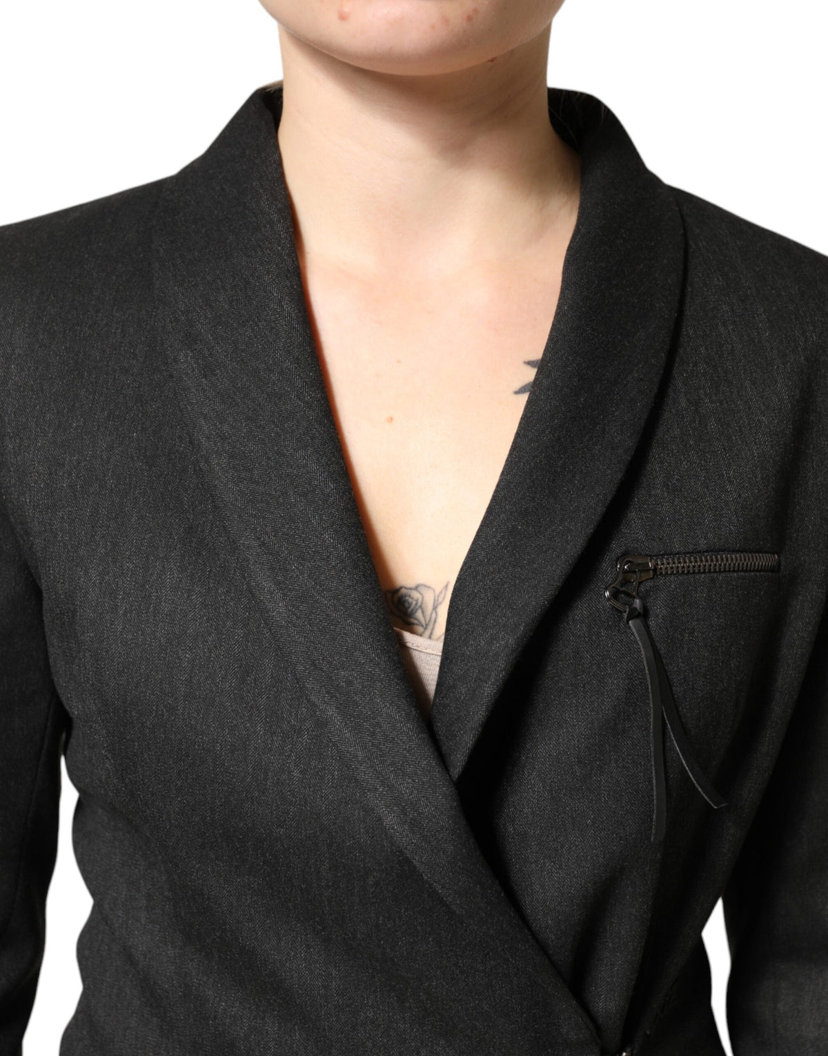 Exte Black Double Breasted Pants Blazer Jacket 2 Piece Suit
