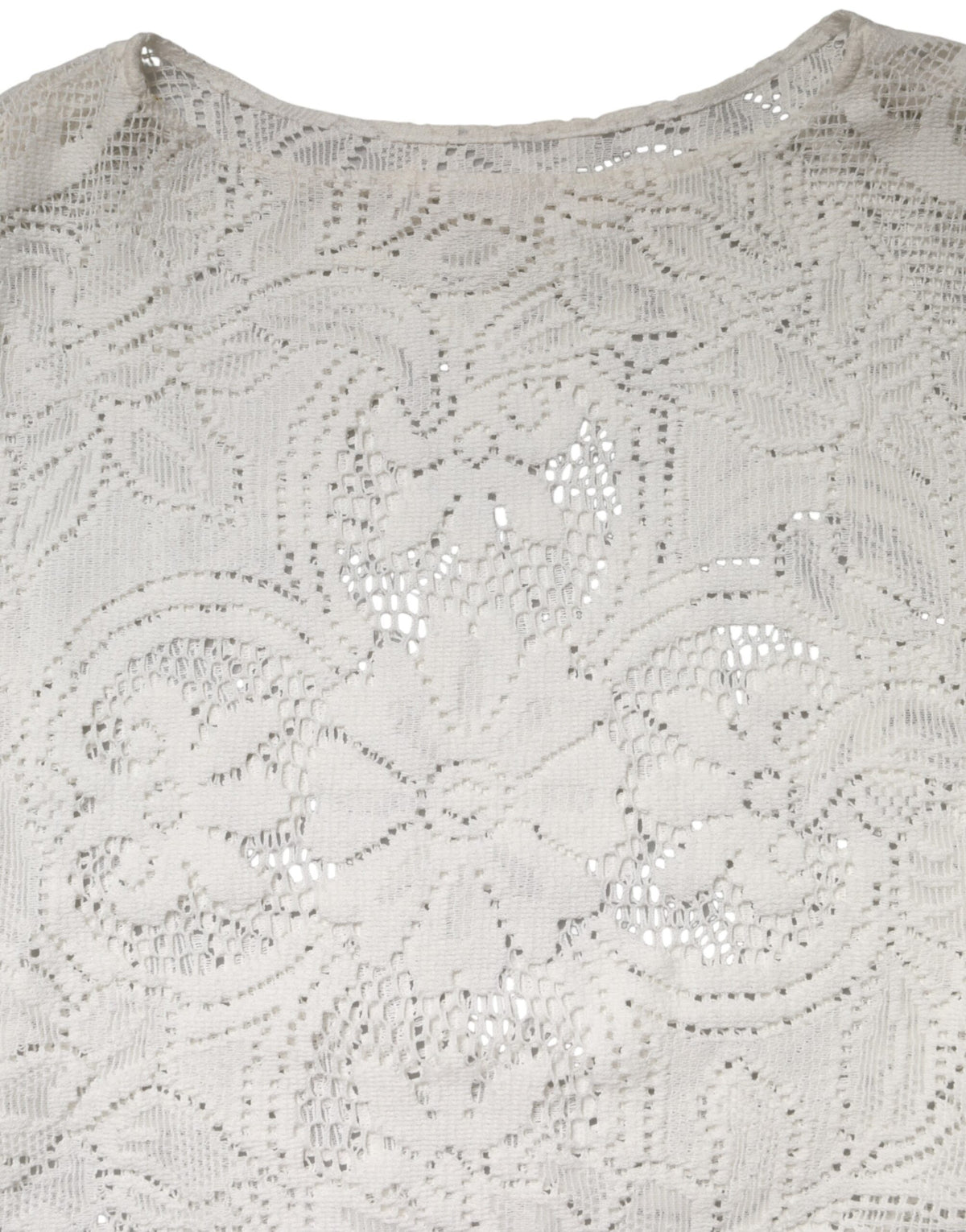 Dolce & Gabbana White Embroidery Lace Cotton Blouse Top