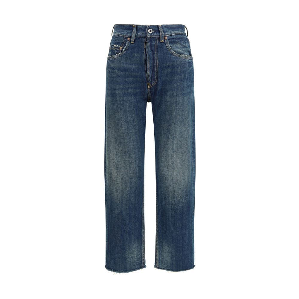 Margiela Blue Cotton Straight-Leg Jeans