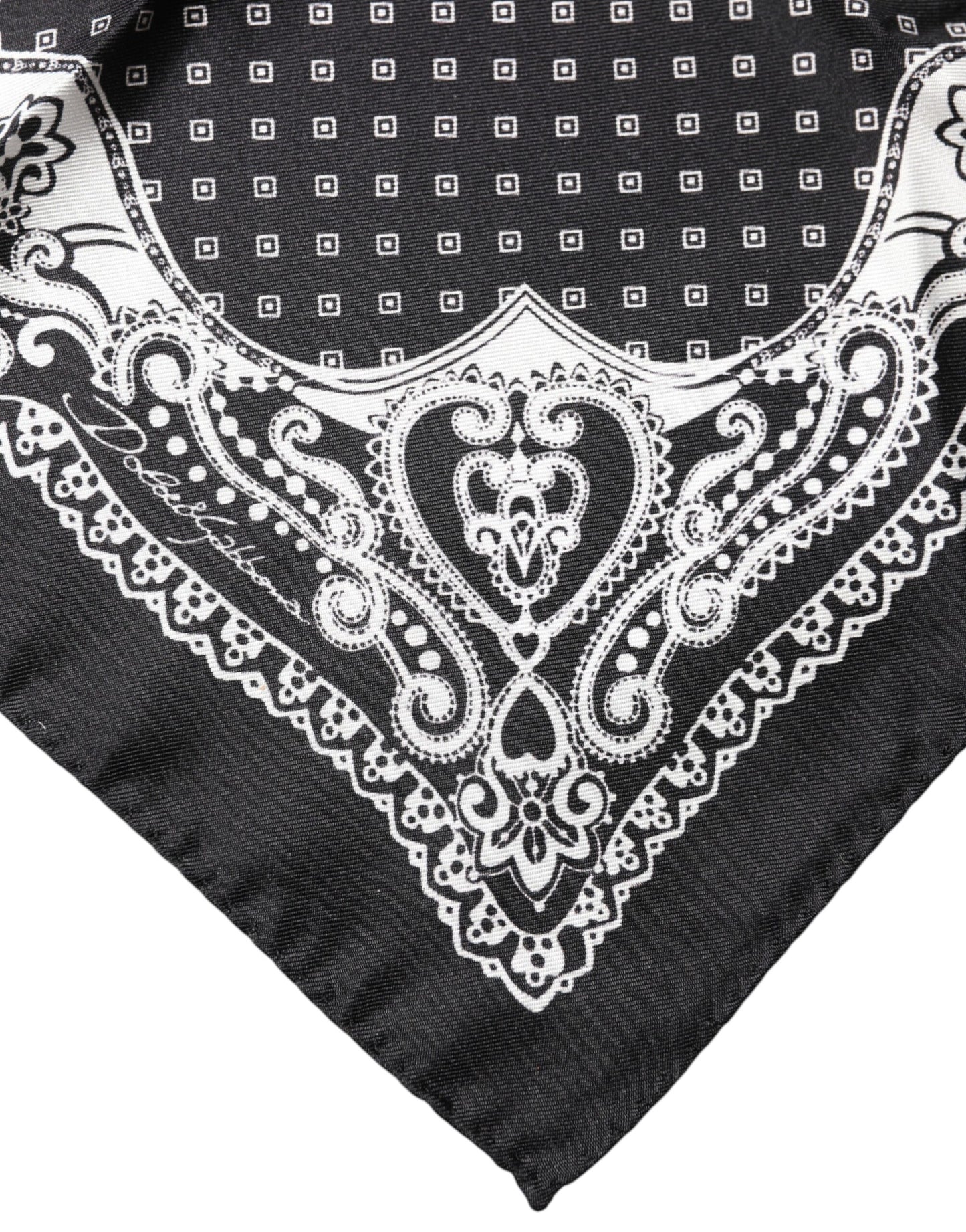 Dolce & Gabbana Black Bandana Print Square Handkerchief Scarf