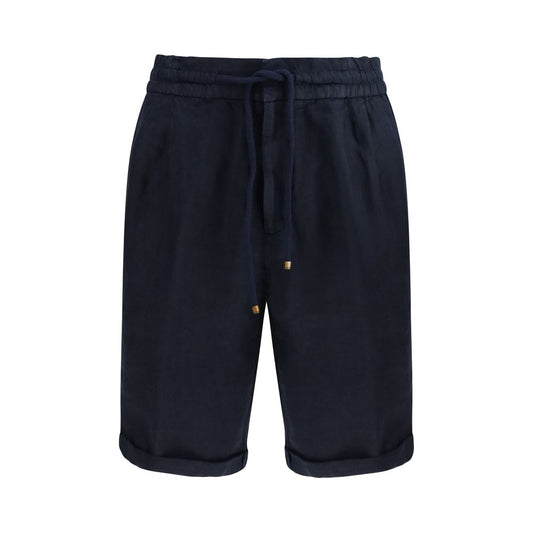 Brunello Cucinelli Blue Linen Bermuda Shorts