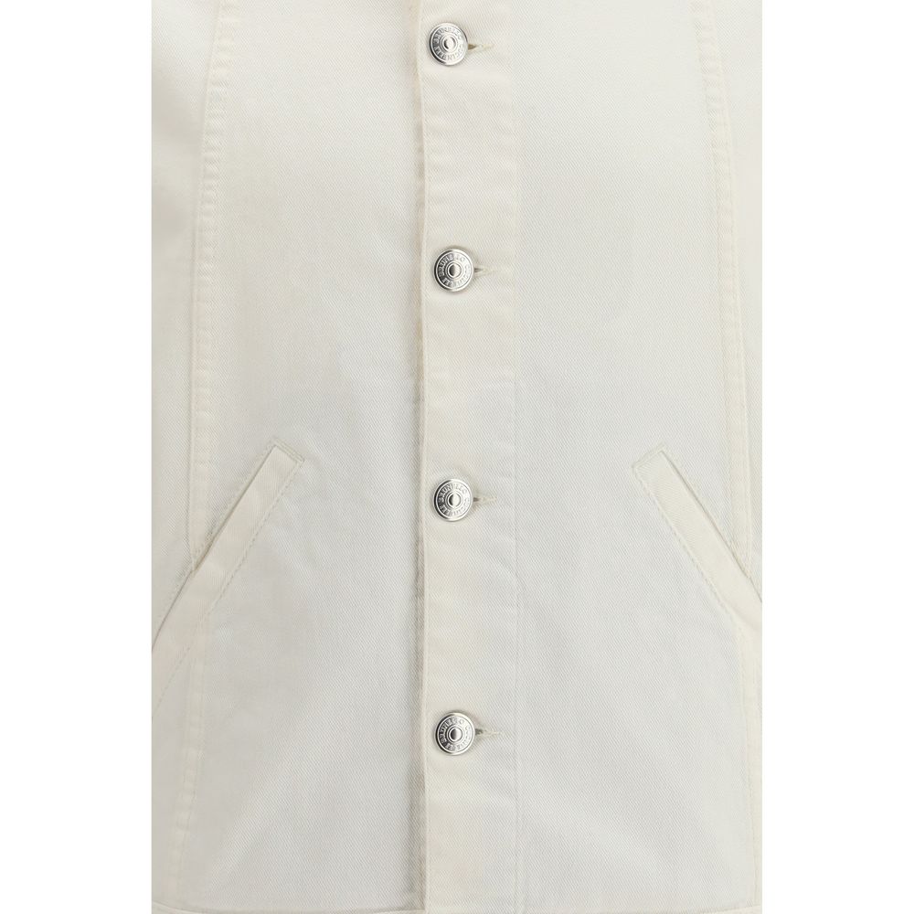Brunello Cucinelli White Cotton Denim Jacket