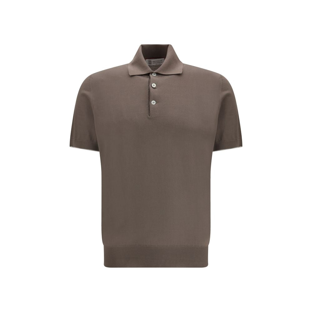 Brunello Cucinelli Brown Cotton Polo Shirt