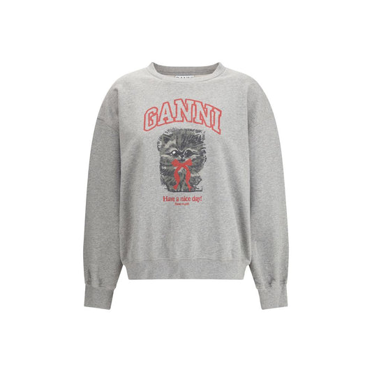 Ganni Gray Cotton Sweatshirt