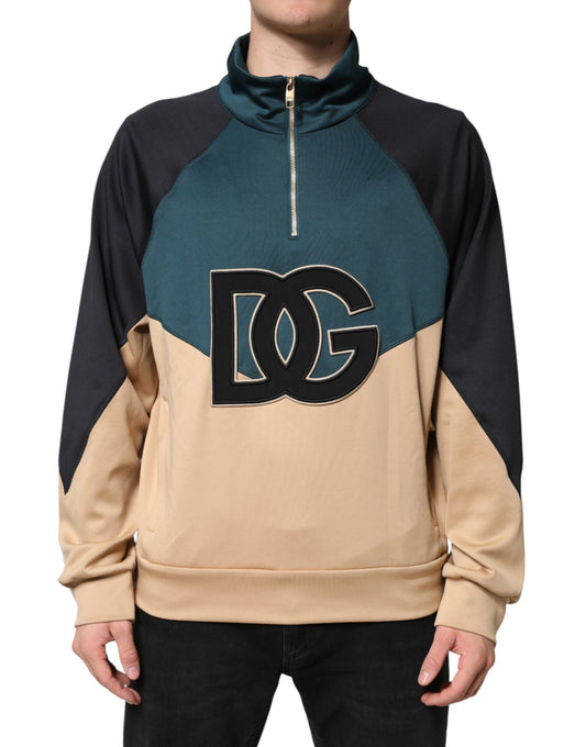 Dolce & Gabbana DG Mock Neck Sweatshirt Sweater  Multicolor