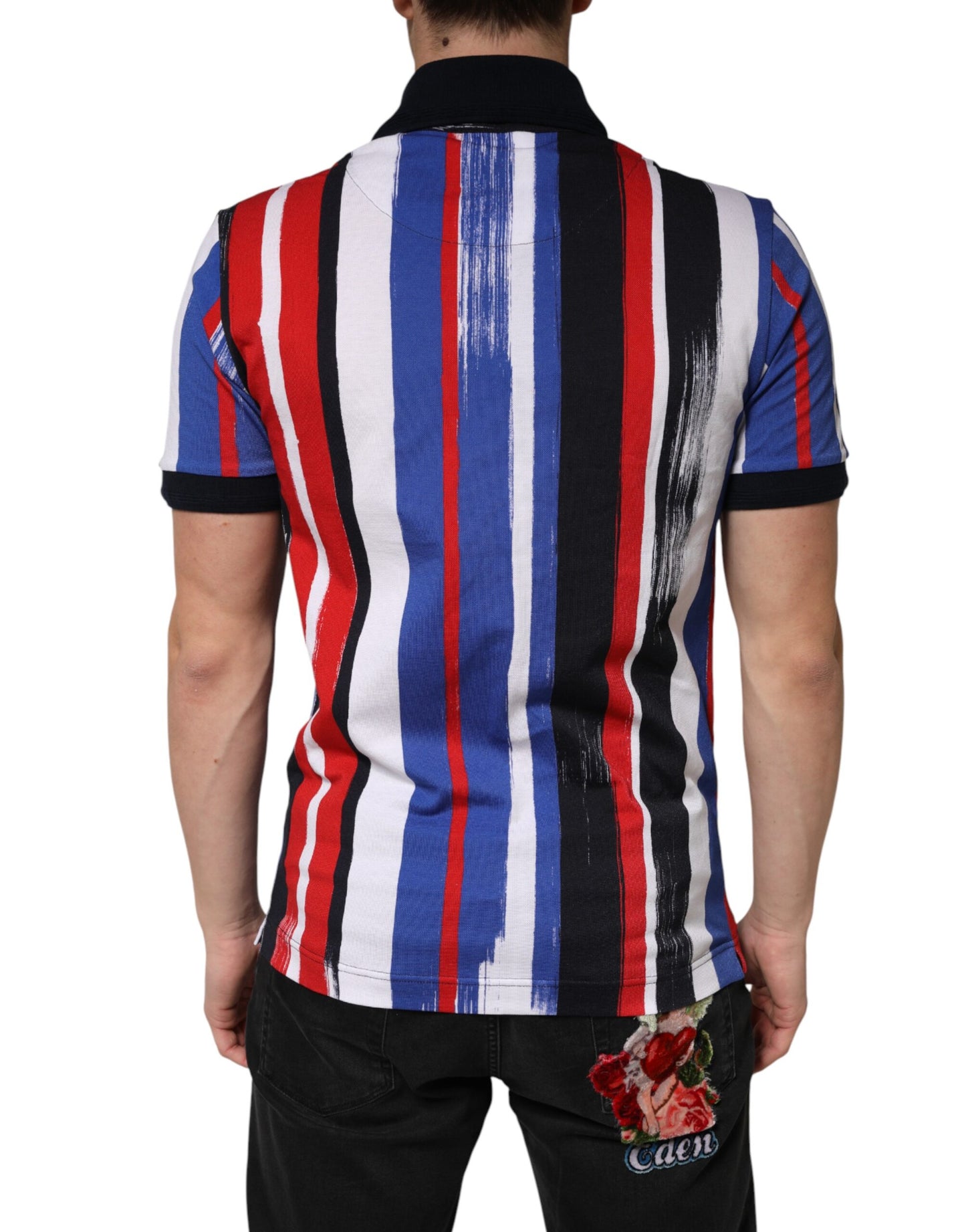 Dolce & Gabbana Multicolor Stripes Cotton Men Polo T-shirt