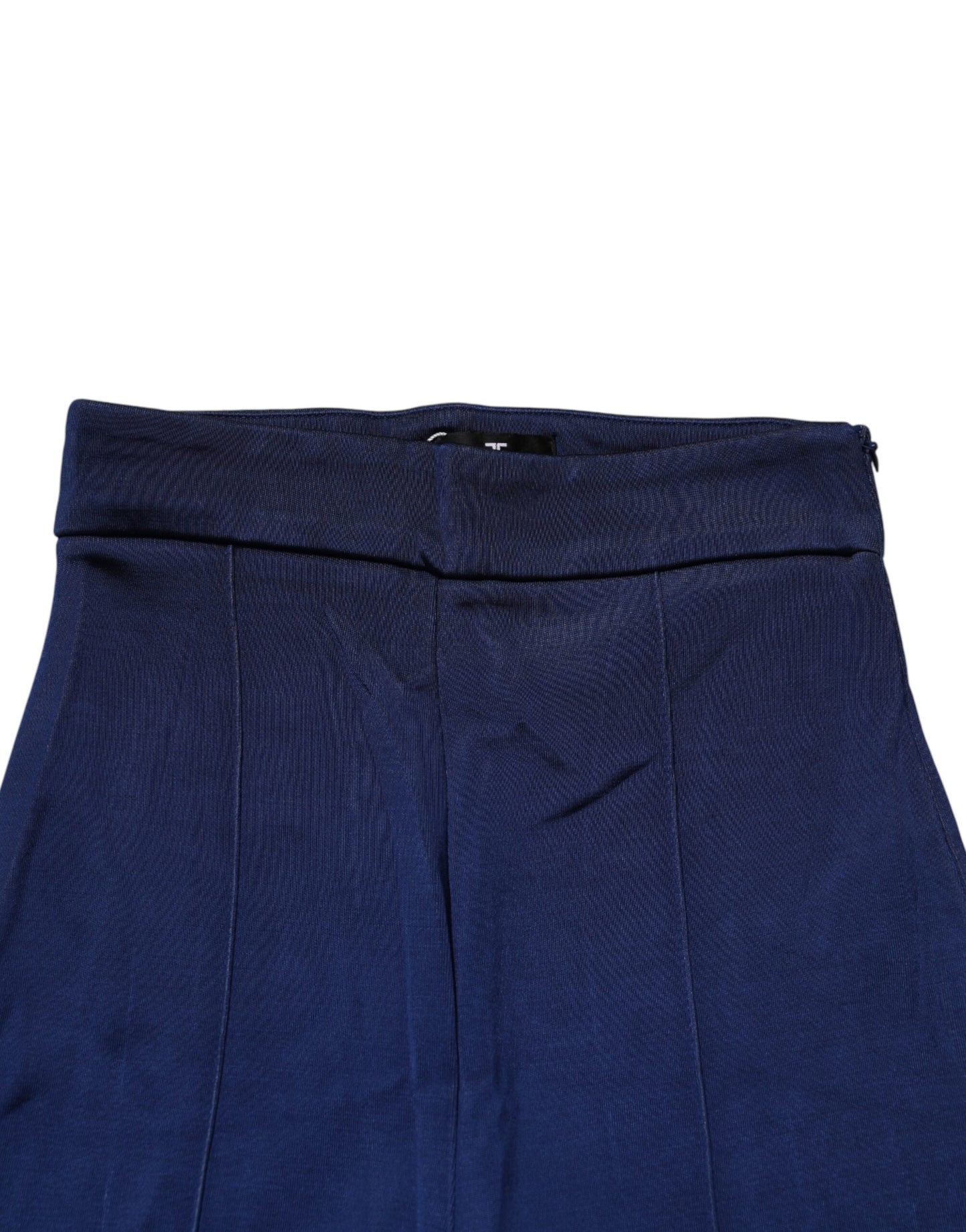 Elisabetta Franchi Navy Blue HighWaist Flare Leg Trouser Pants