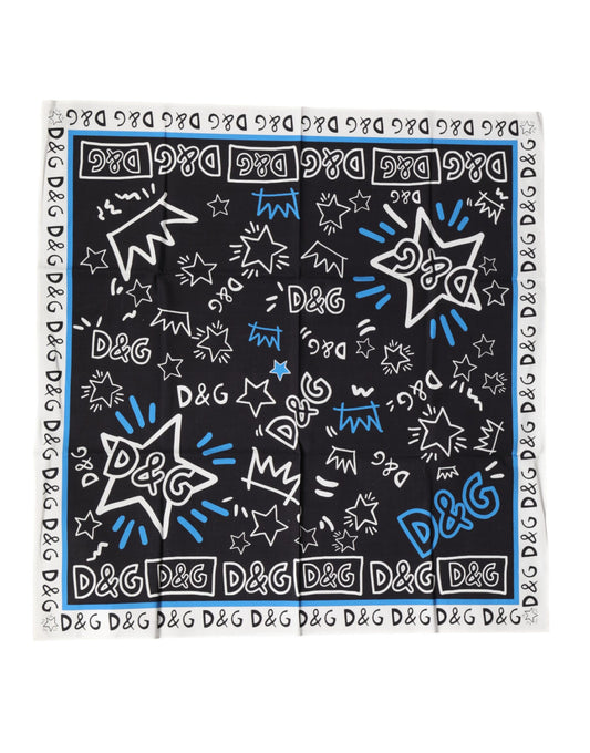 Dolce & Gabbana Multicolor Graphic Cotton Square Foulard  Scarf