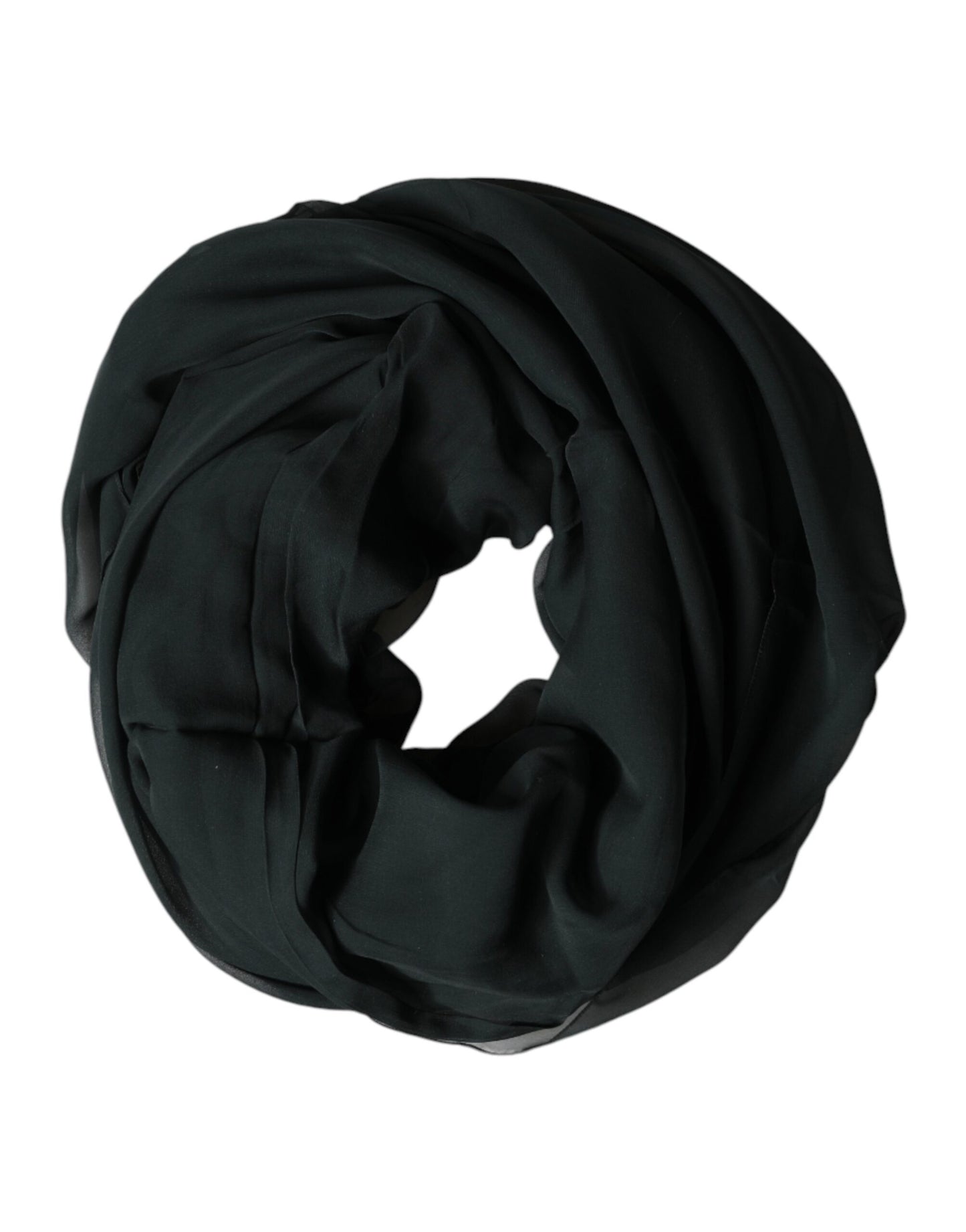 Dolce & Gabbana Dark Green Stole Silk Neck Wrap Shawl  Scarf
