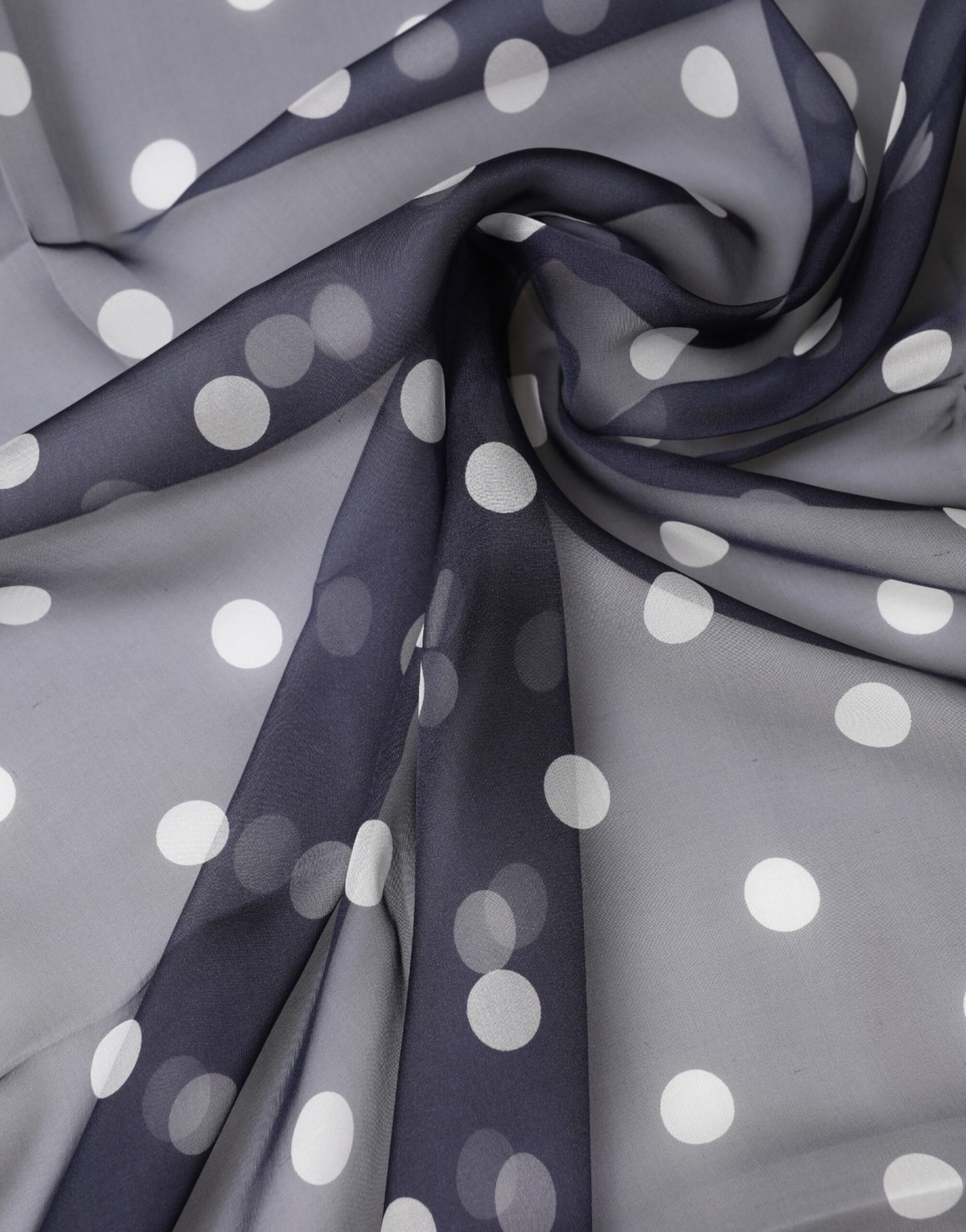 Dolce & Gabbana Blue Polka Dot Silk Neck Wrap Shawl 205cm x 132cm Scarf