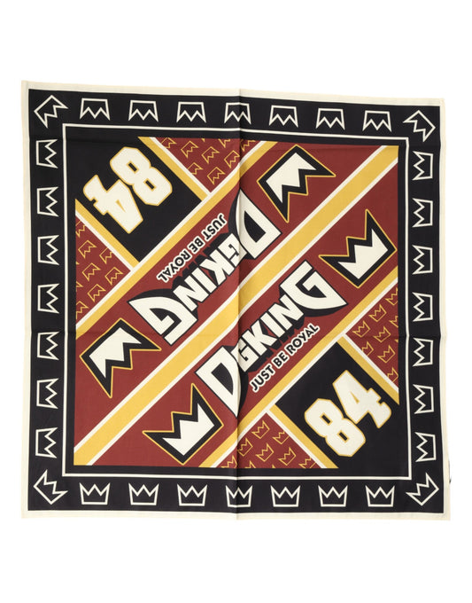 Dolce & Gabbana Multicolor DG King Square Foulard Men 50.5cm x 50cm Scarf