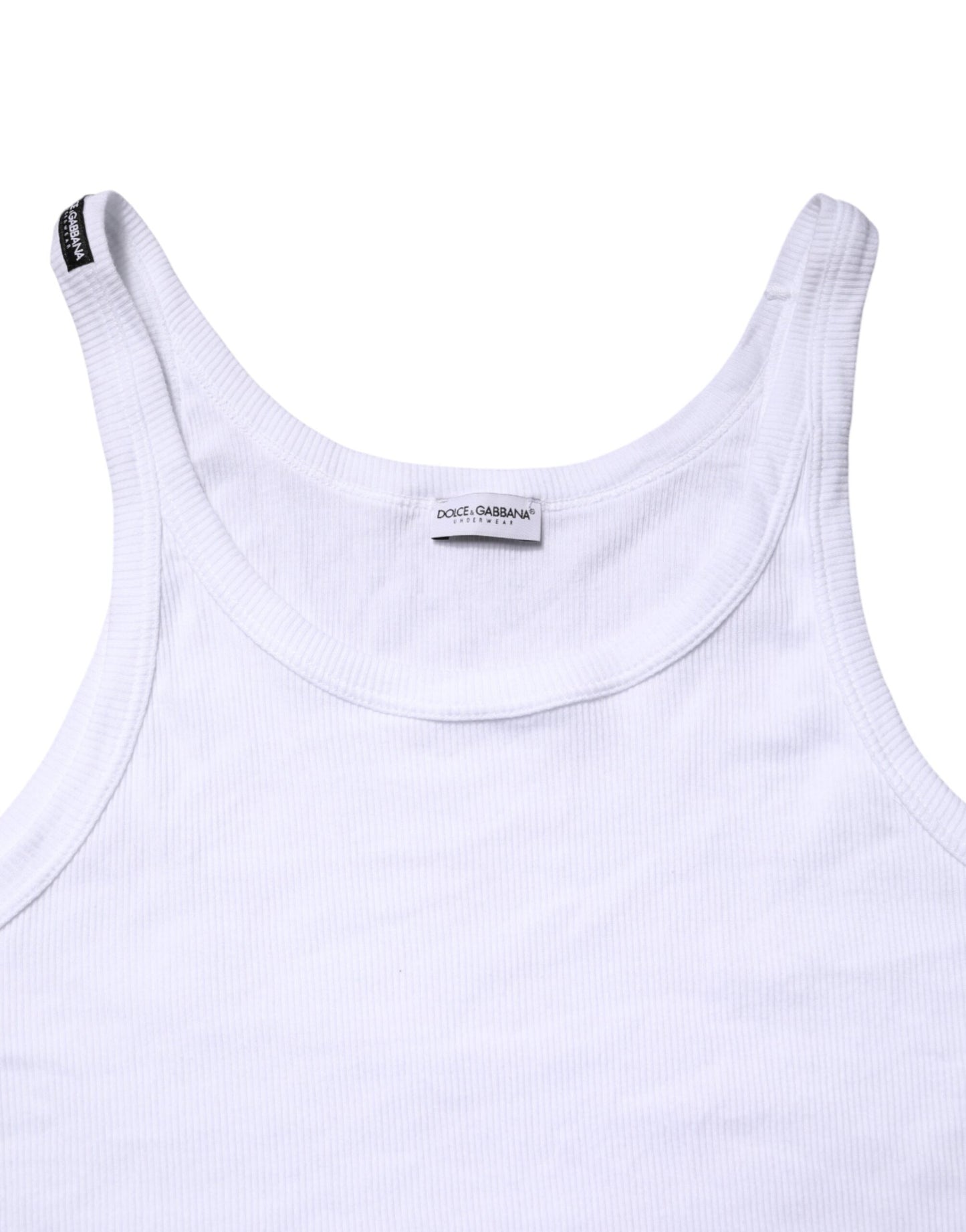 Dolce & Gabbana White Sleeveless Round Neck Tank Top T-shirt