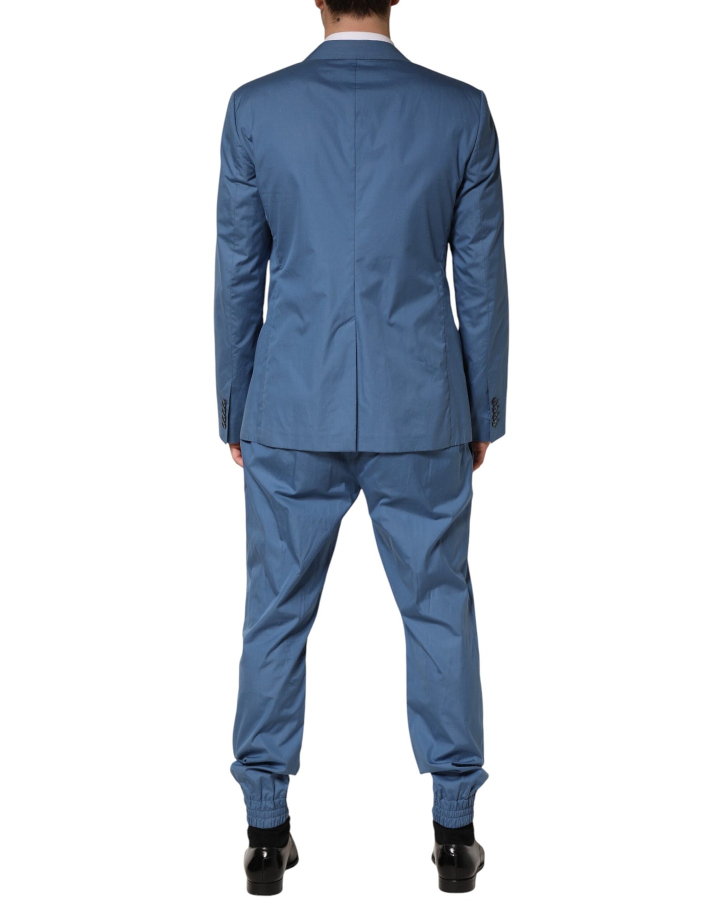 Dolce & Gabbana Blue Cotton Double Breasted 2 Piece  Suit
