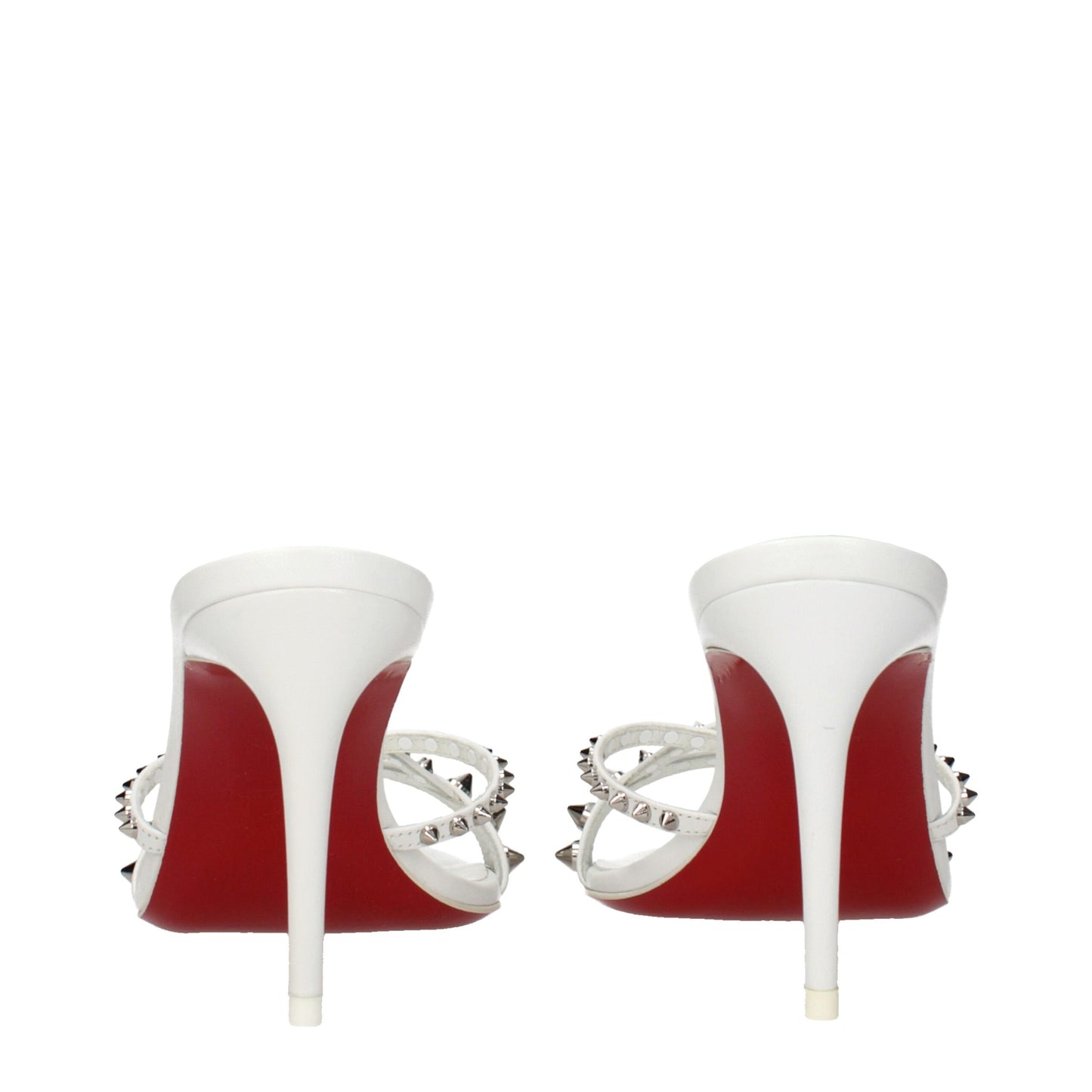 Christian Louboutin White Leather Stiletto Heel Sandals