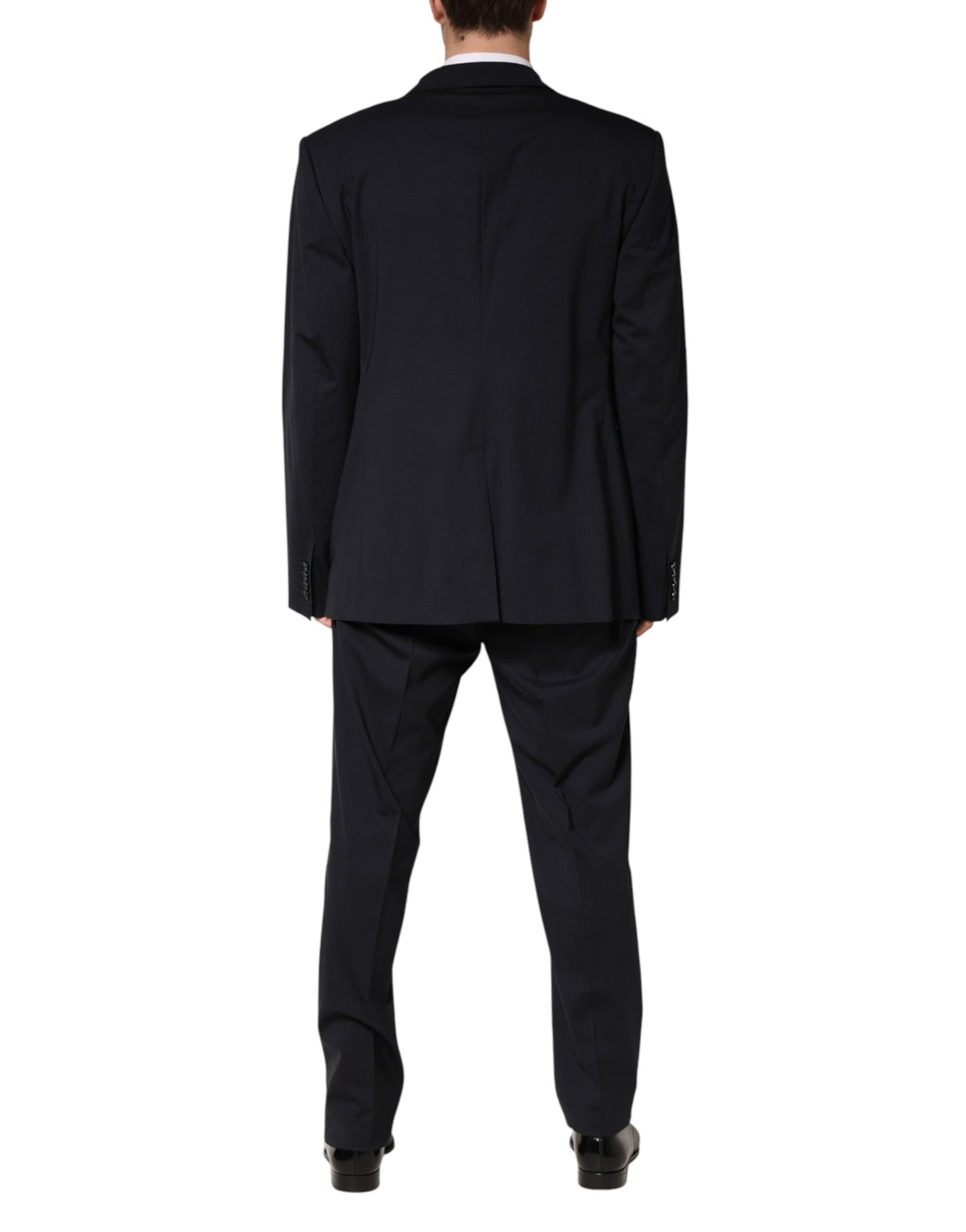 Dolce & Gabbana Blue Wool Double Breasted 2 Piece Men Suit