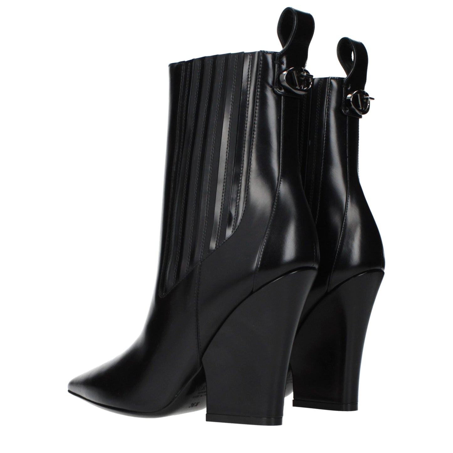 Valentino Garavani Black Leather Ankle Boots