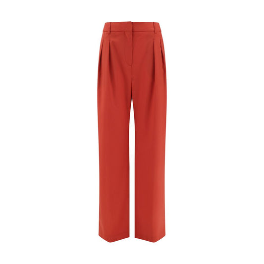Loulou De Saison Red Fleece Wool Flared Pants