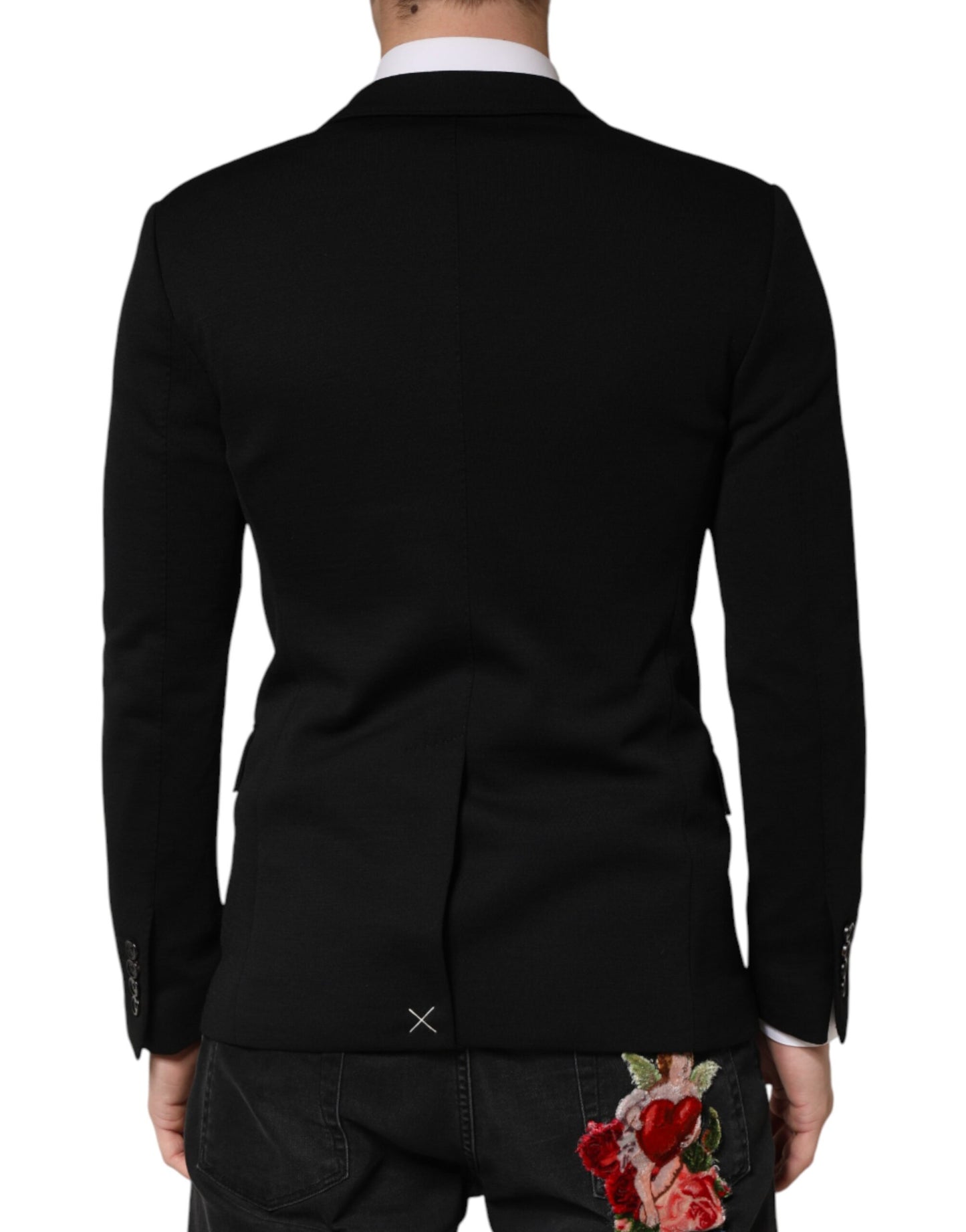 Dolce & Gabbana Black Wool Single Breasted 2 Button Blazer