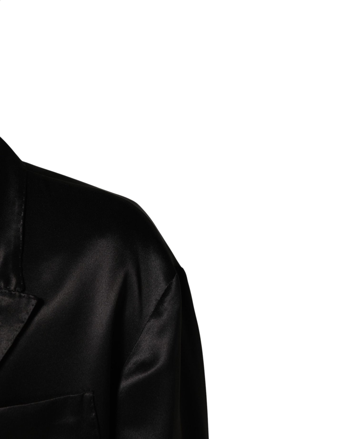 Dolce & Gabbana Black Silk Double Breasted 2 Button Blazer