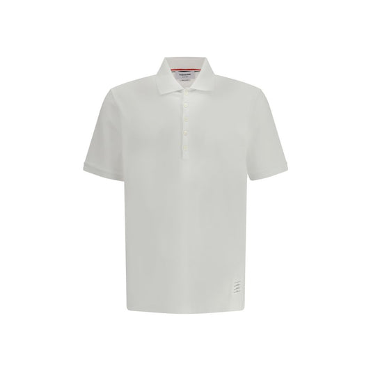 Thom Browne White Cotton Polo Shirt