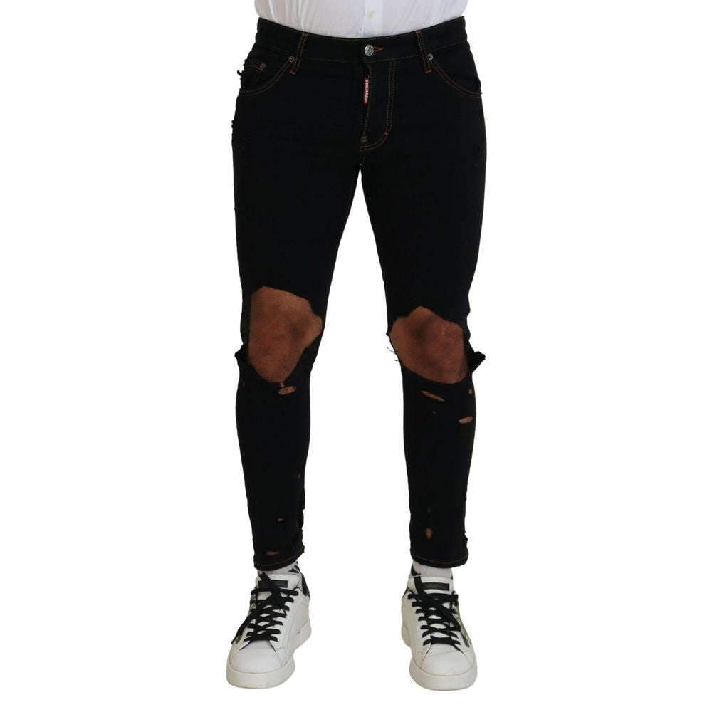 Dsquared² Black Cotton Skinny Pants