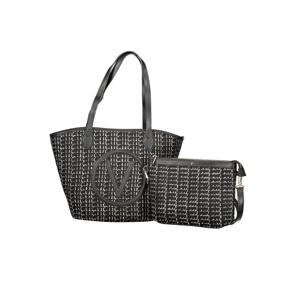 Mario Valentino "Black Polyurethane Women Bucket Bag"