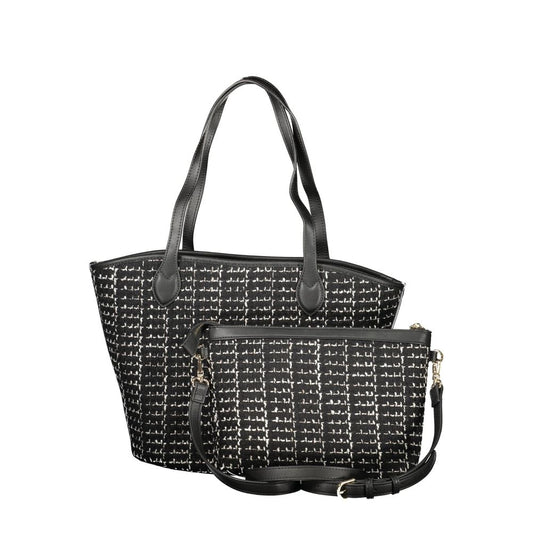 Mario Valentino "Black Polyurethane Women Bucket Bag"