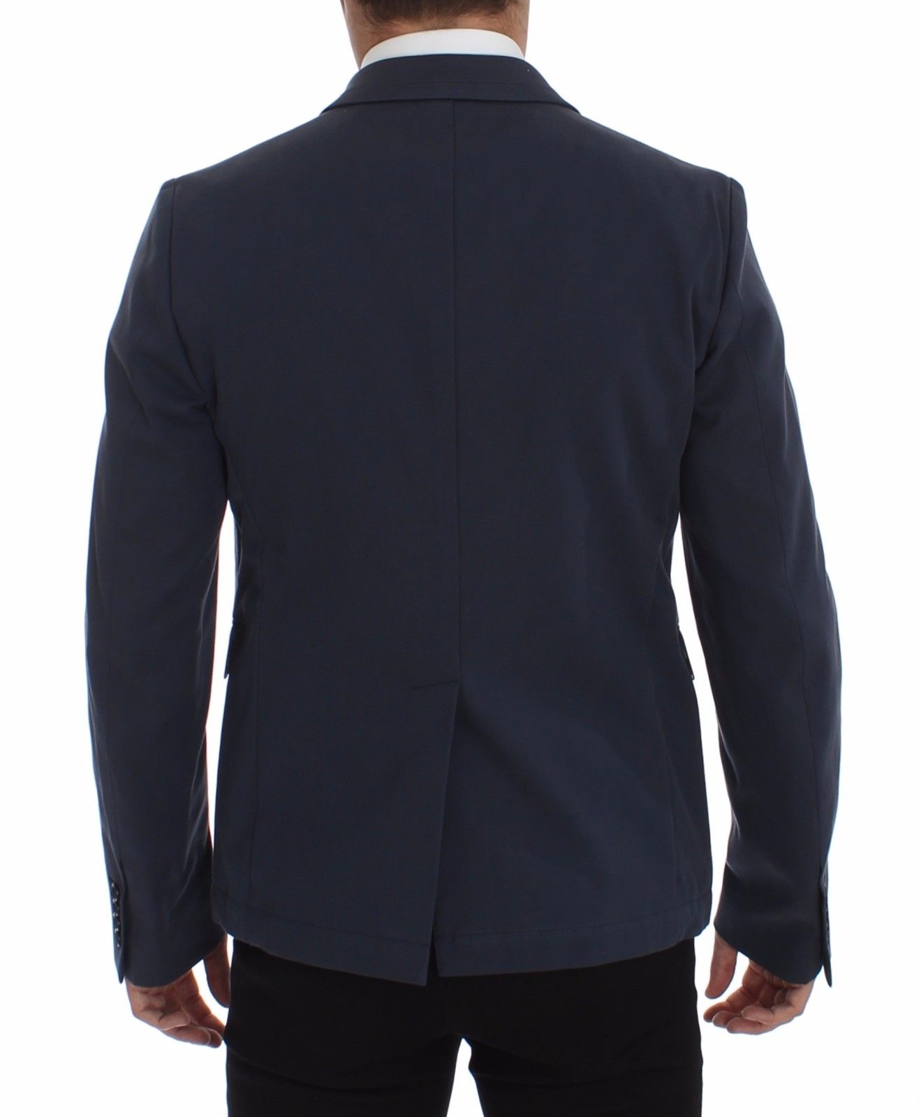 Dolce & Gabbana Elegante blaue Baumwoll-Stretch-Blazer-Jacke