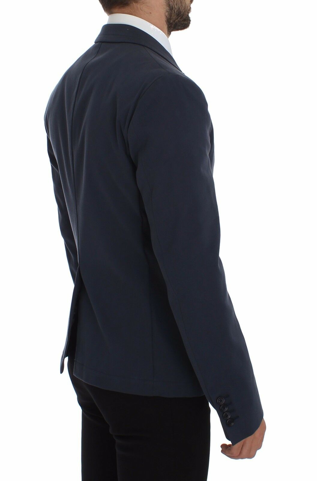 Dolce & Gabbana Elegante blaue Baumwoll-Stretch-Blazer-Jacke